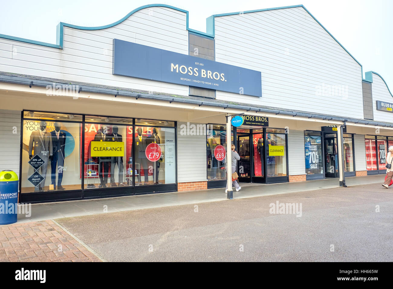 Moss Bros Shop Freeport shopping Outlet Stock Photo