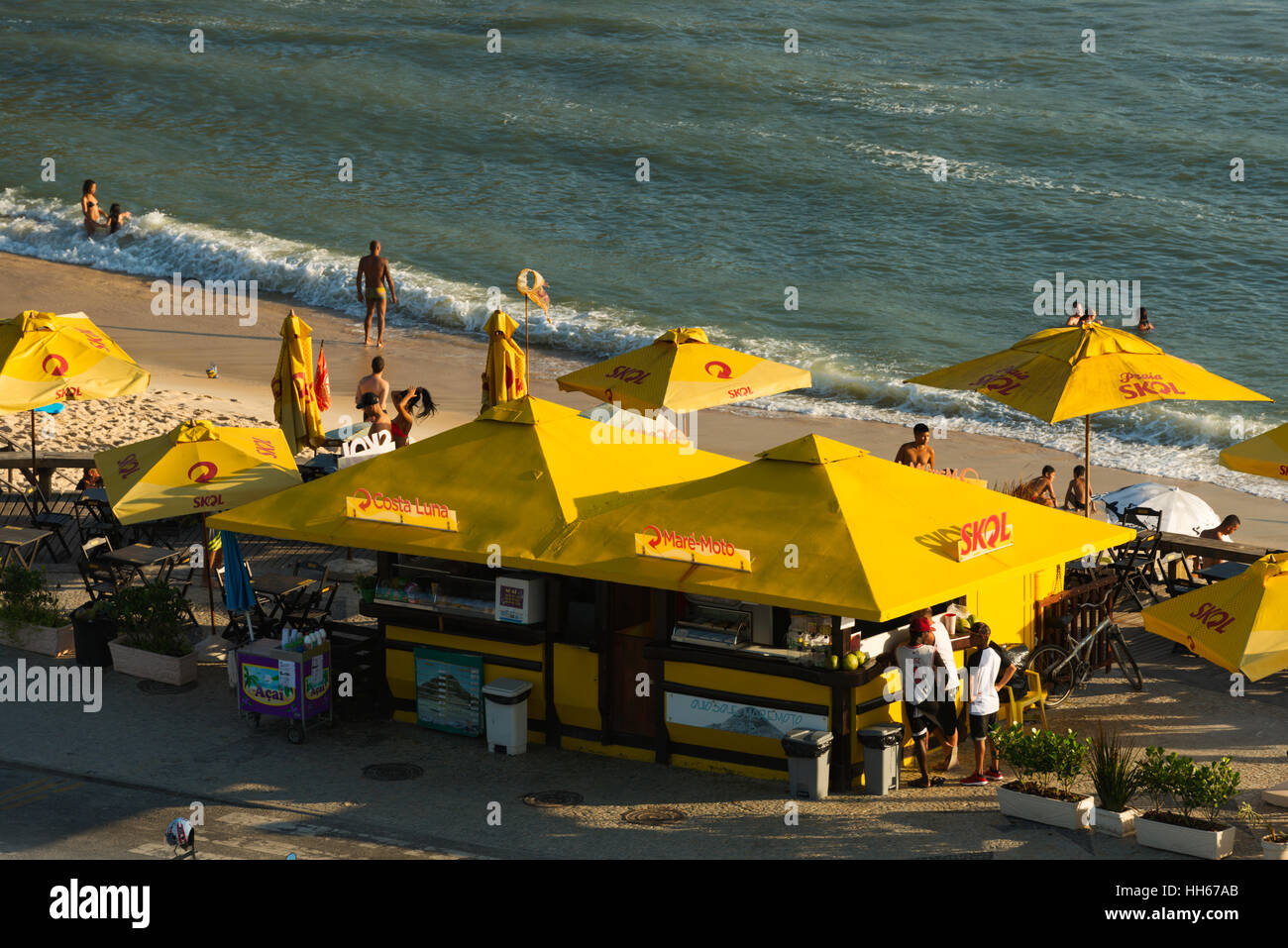 People on a beach, Rio de Janeiro, Brazil Stock Photo