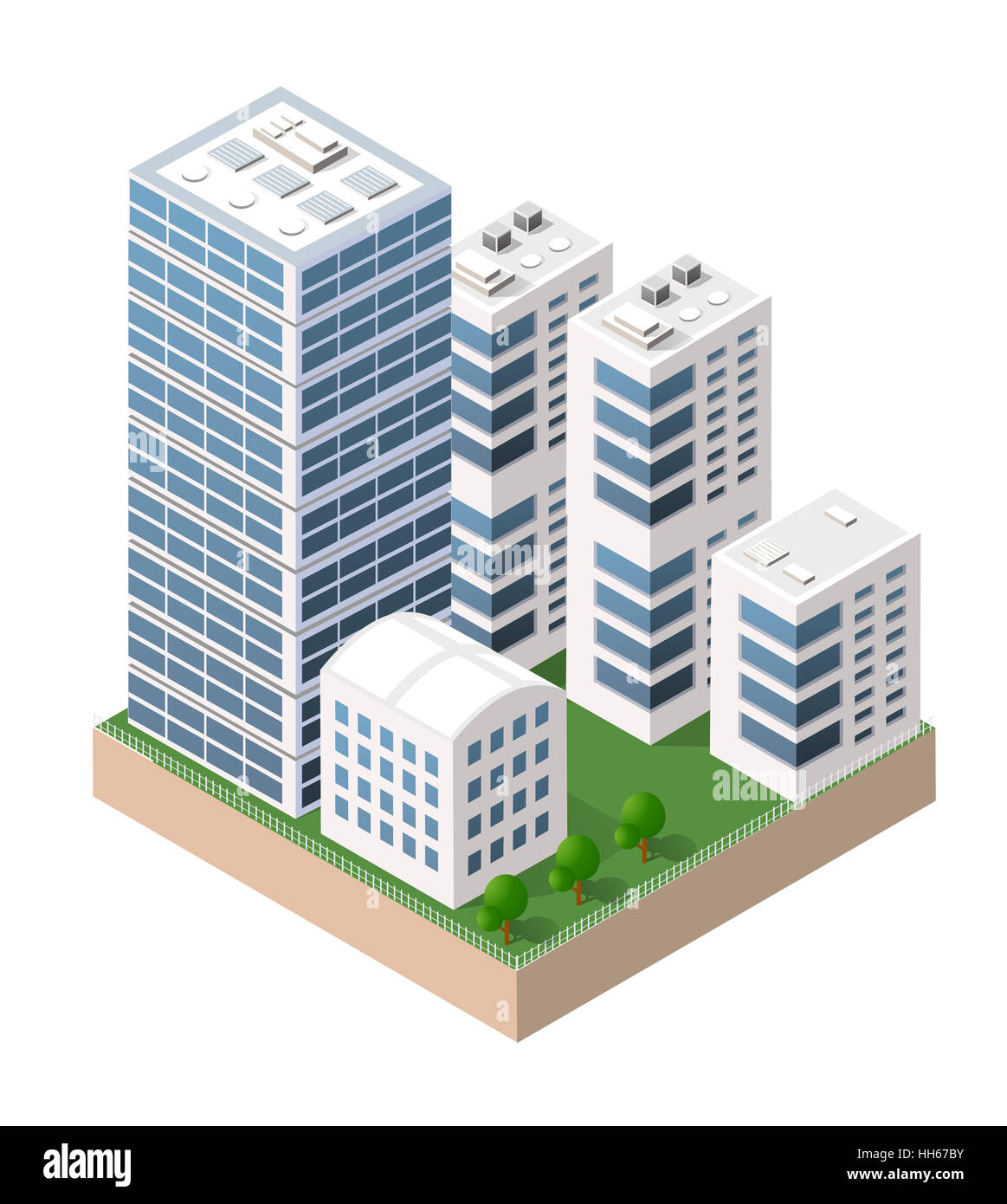 Flat 3d isometric urban city infographic concept. Township center map ...