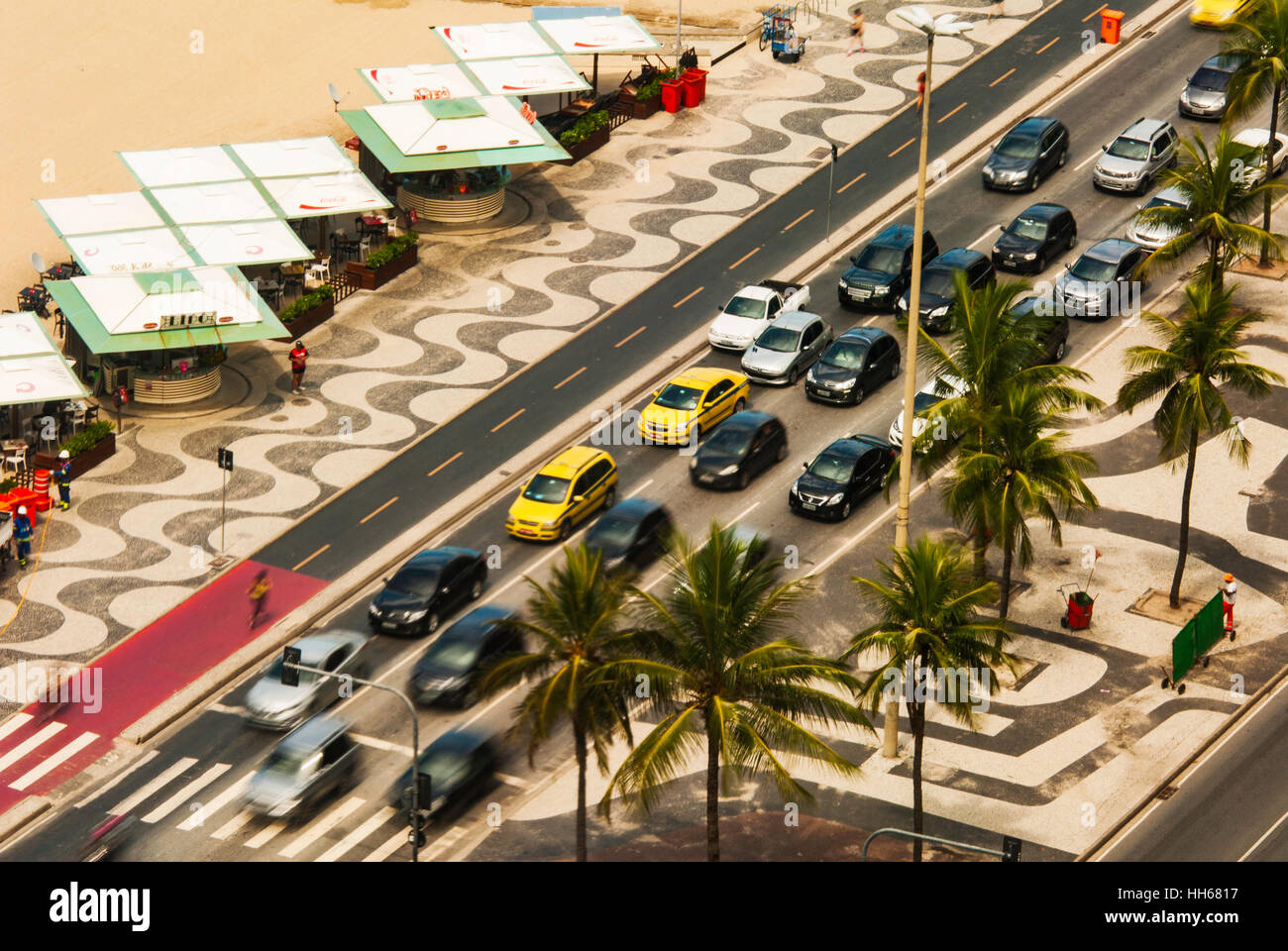 day traffic, Copacabana, Rio de Janeiro,  Brazil Stock Photo