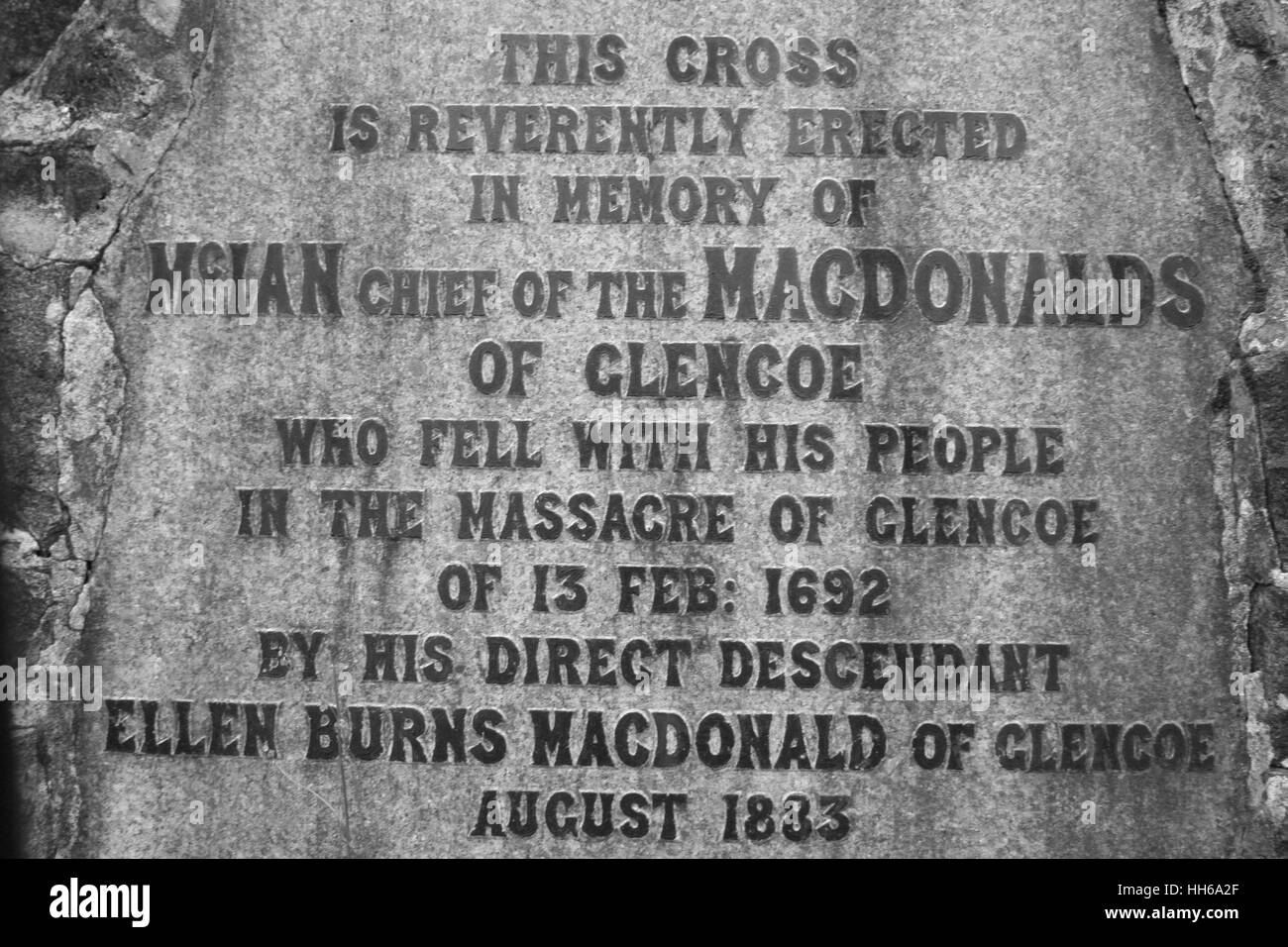 Memorial to The Massacre of Glencoe Stock Photo