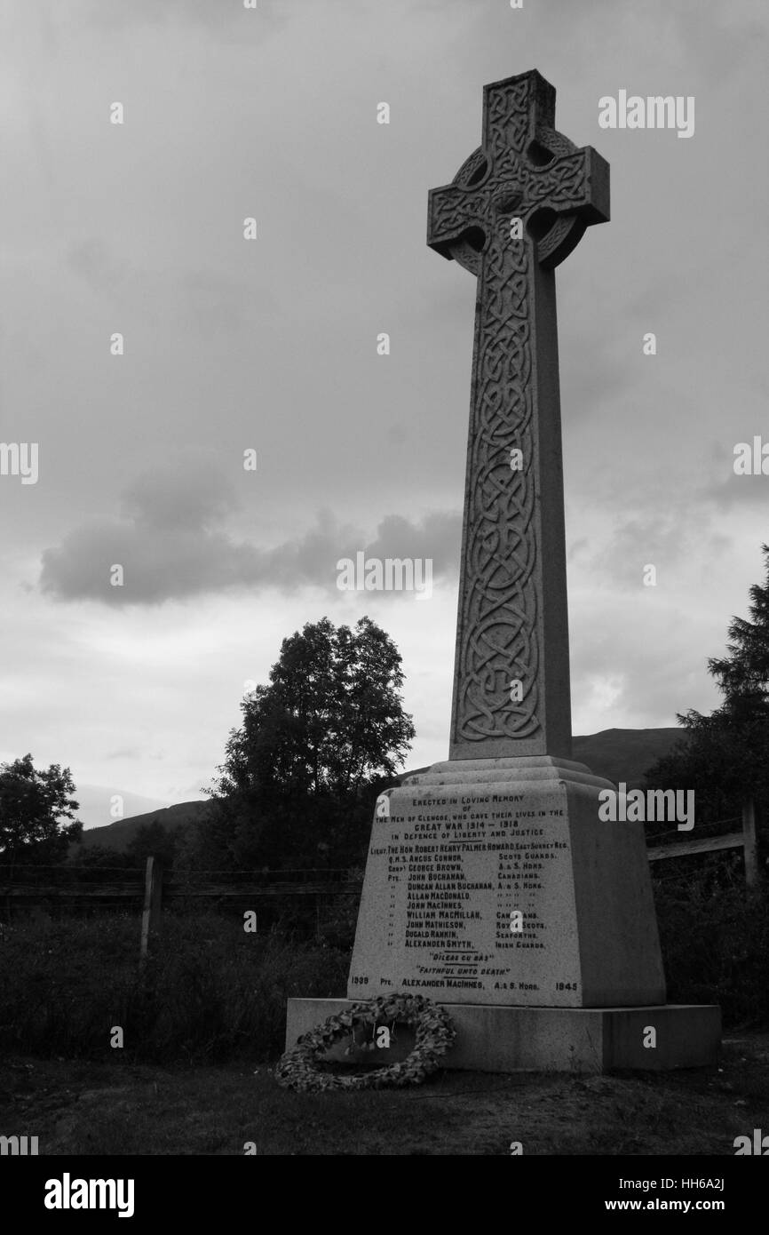 Glencoe War Memorial Stock Photo