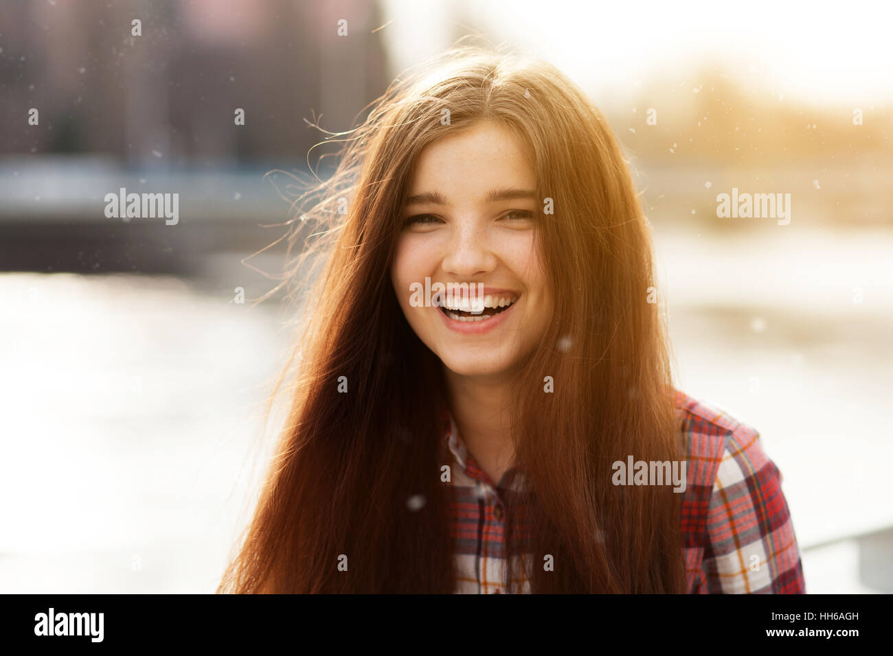 Natural face portrait of a beautiful young woman Stock Photo