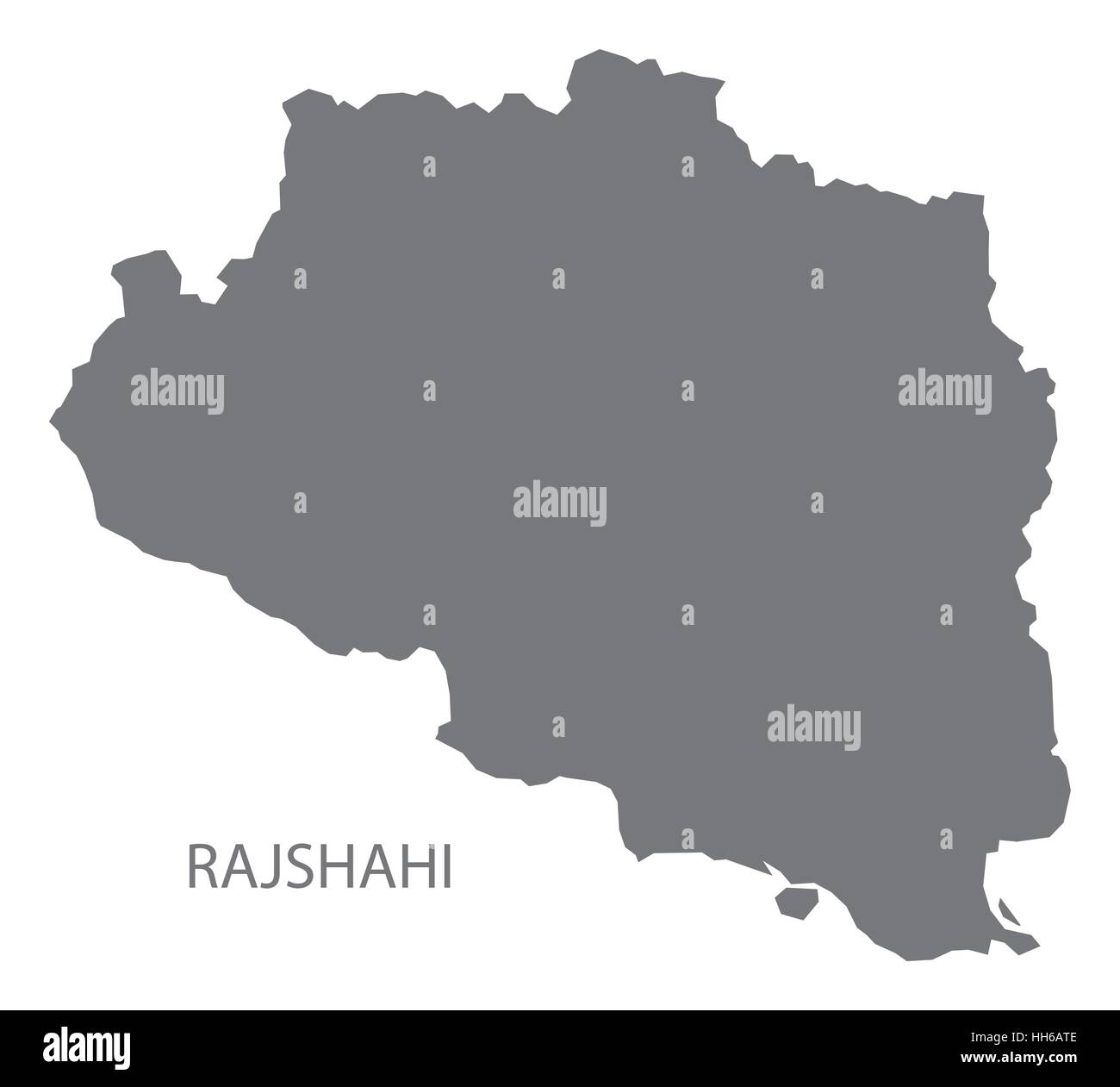 Rajshahi Bangladesh Map in grey Stock Vector