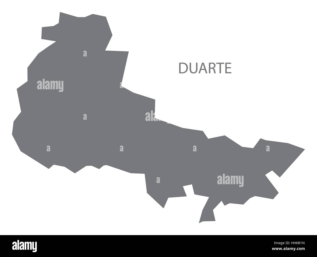 Duarte Dominican Republic Map in grey Stock Vector