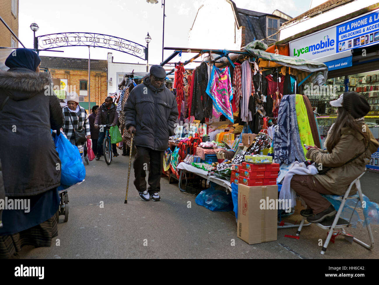 East street market in South London Stock Photo Alamy