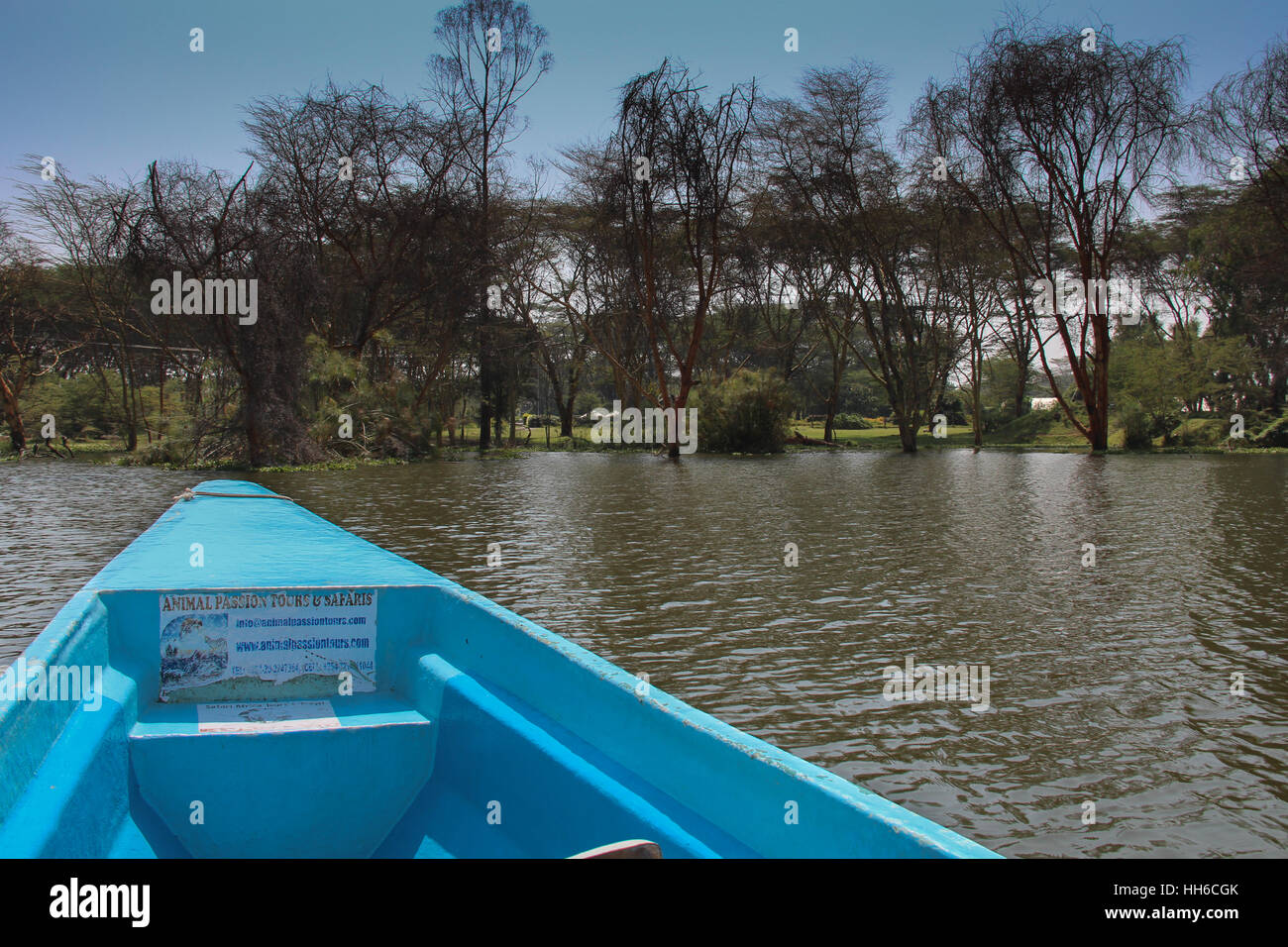 View from the boat on Lake Naivasha, Kenya Stock Photo