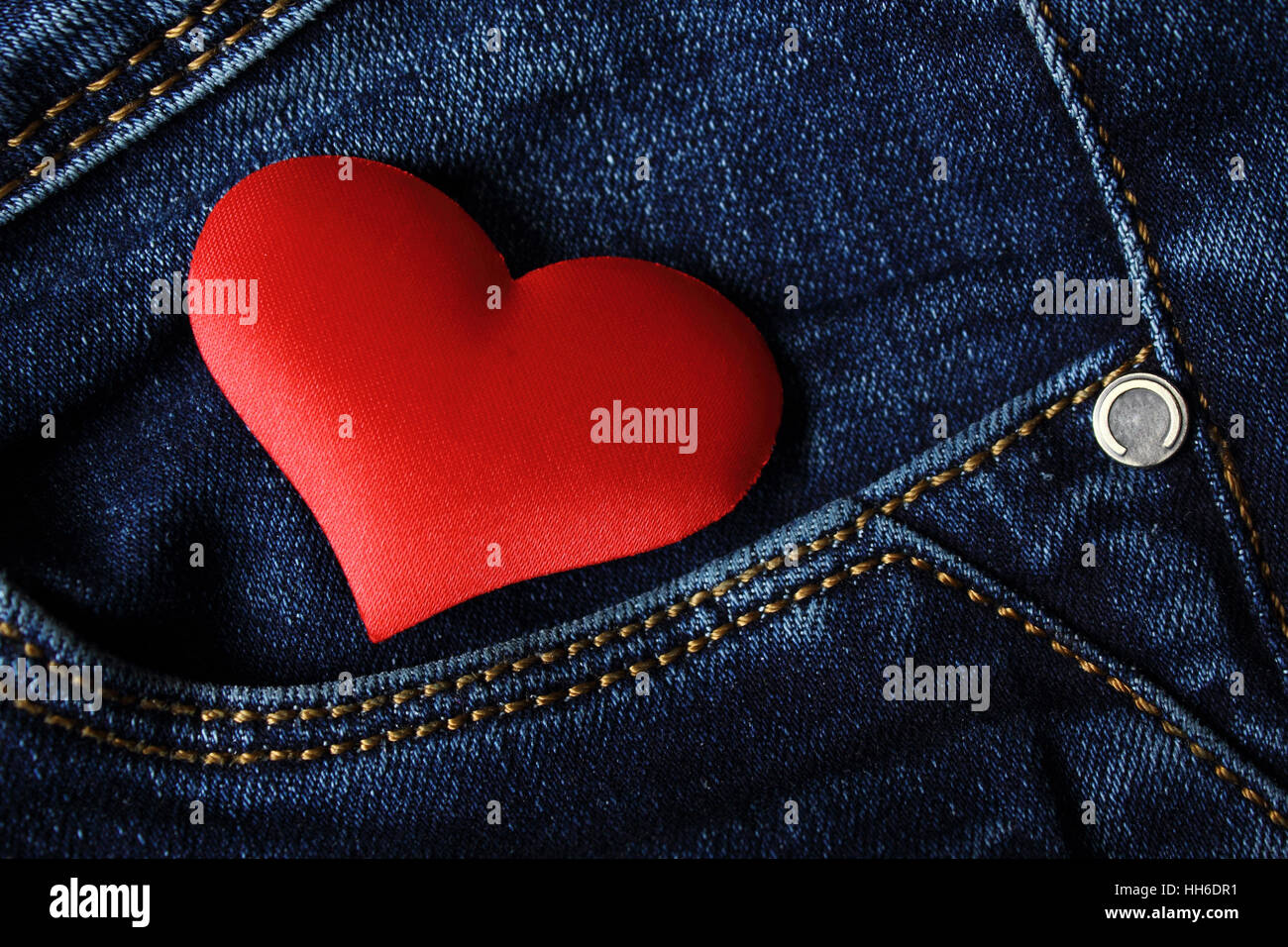 Heart in the pocket Stock Photo