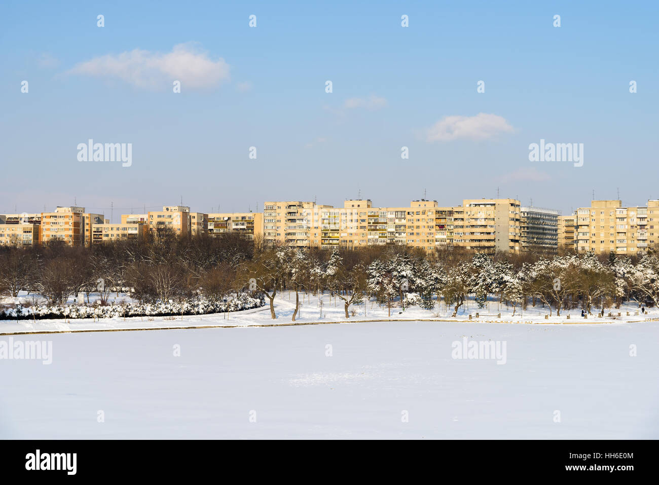 Bucharest City Skyline In Winter Stock Photo - Alamy