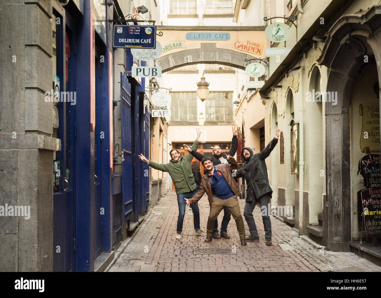 Delirium cafe and village, Brussels, Belgium popular bar and tourist attraction Stock Photo