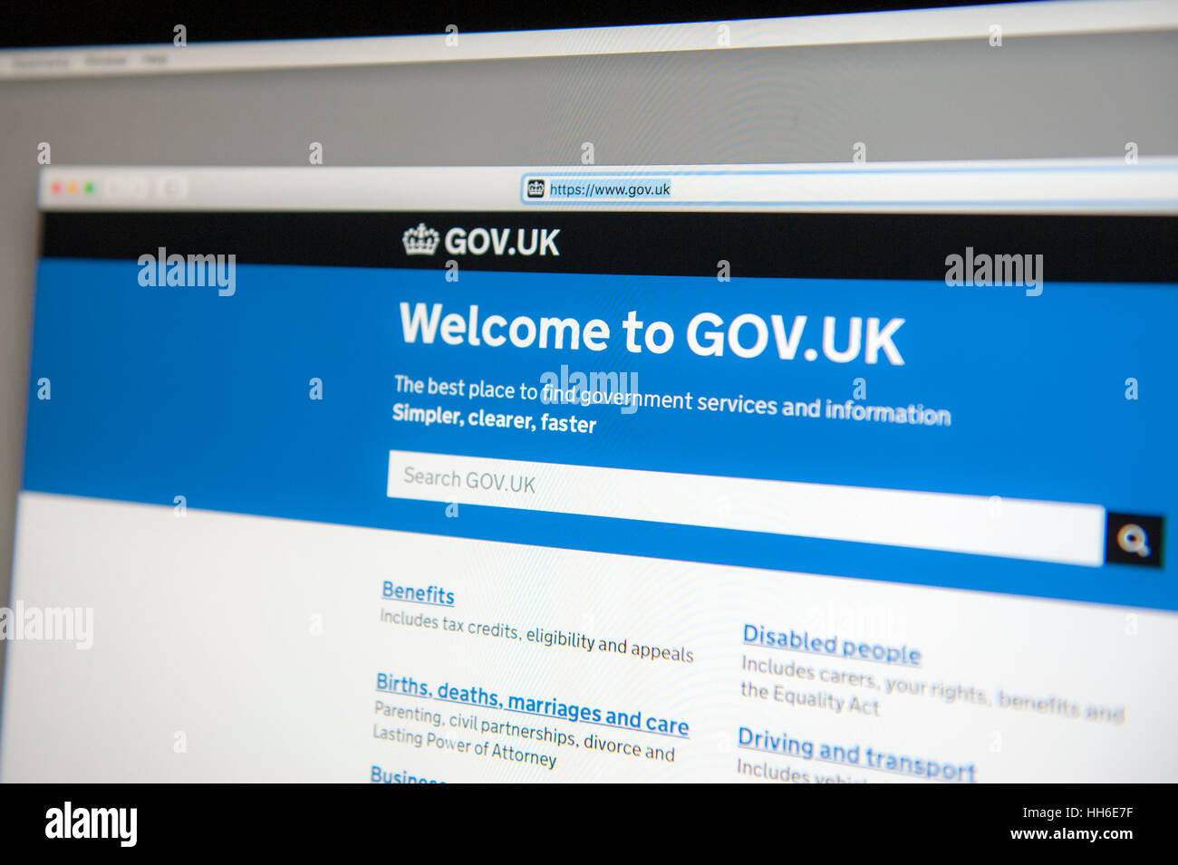 Self assessment for self employed people and sole traders, welcome to gov.uk Stock Photo