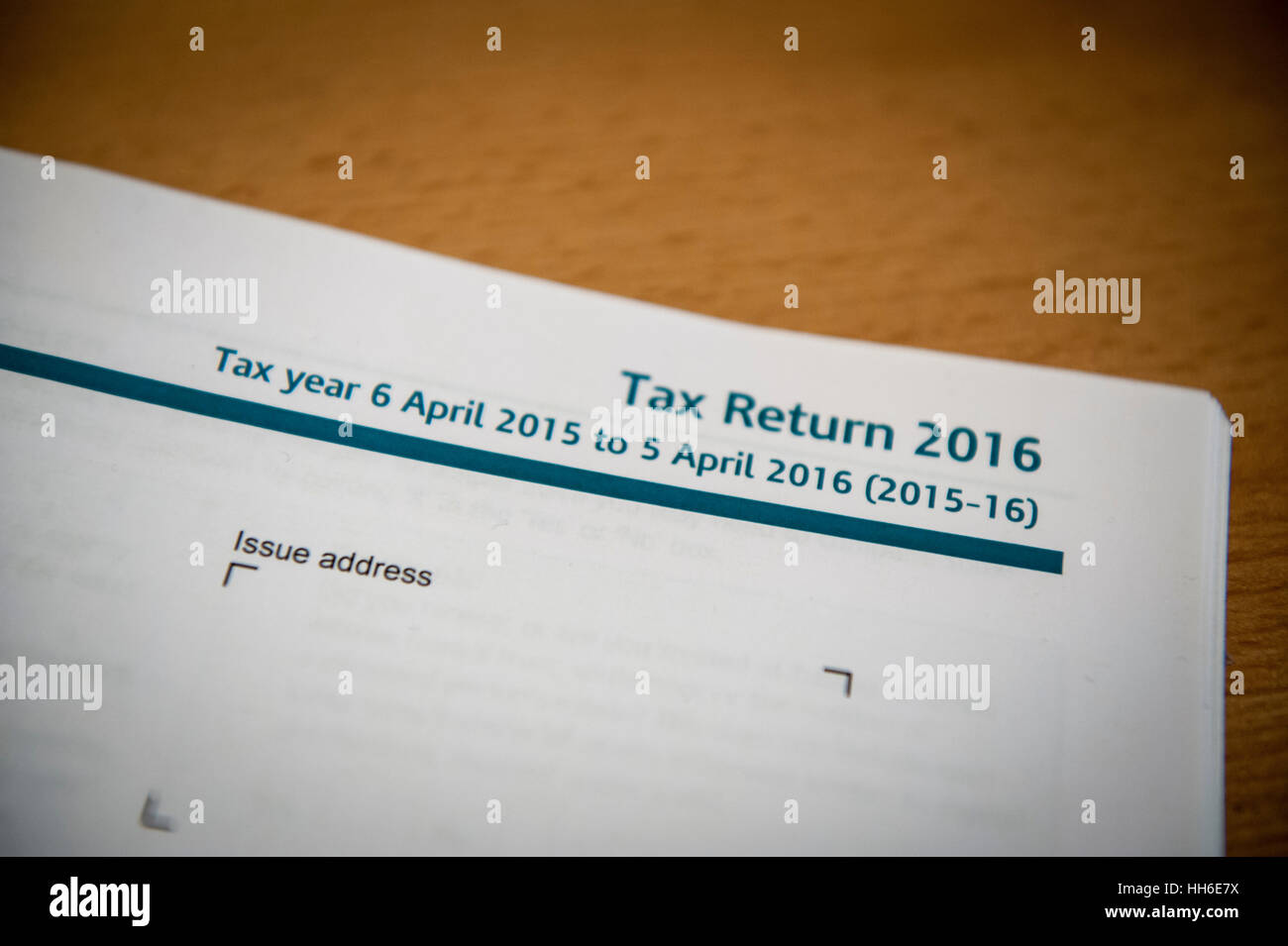 Self assessment for self employed people and sole traders, tax return 2016 Stock Photo