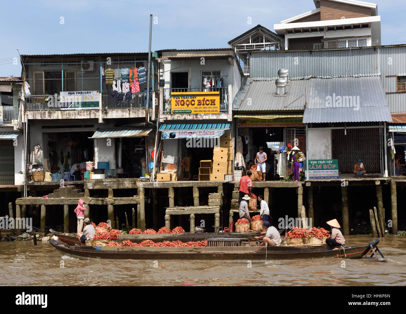 Can Tho is the biggest city in the Mekong Delta Vietnam ( Socialist Republic of Vietnam ) famous for its floating markets. Stock Photo