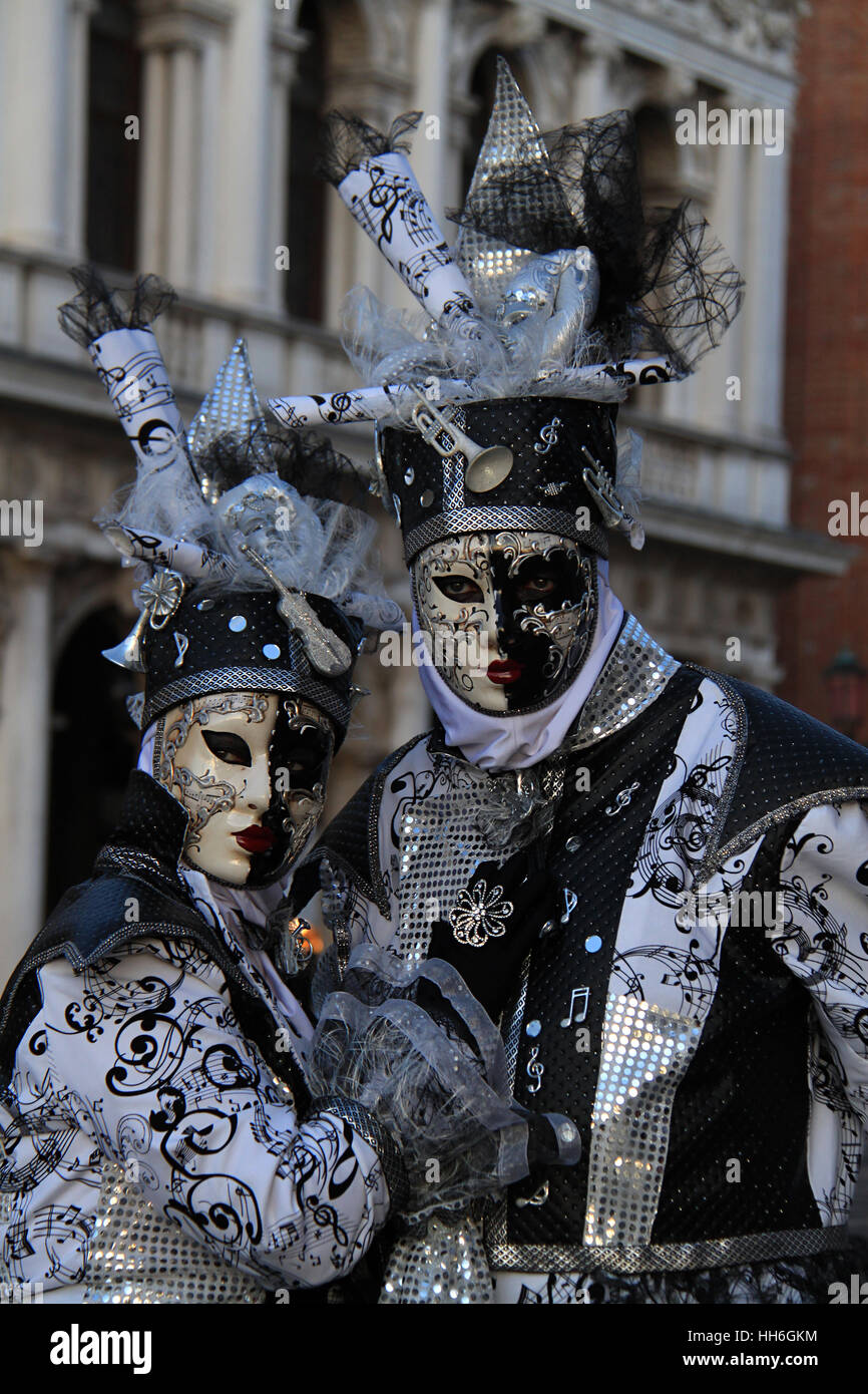 Venice Carnival costume and mask. Stock Photo