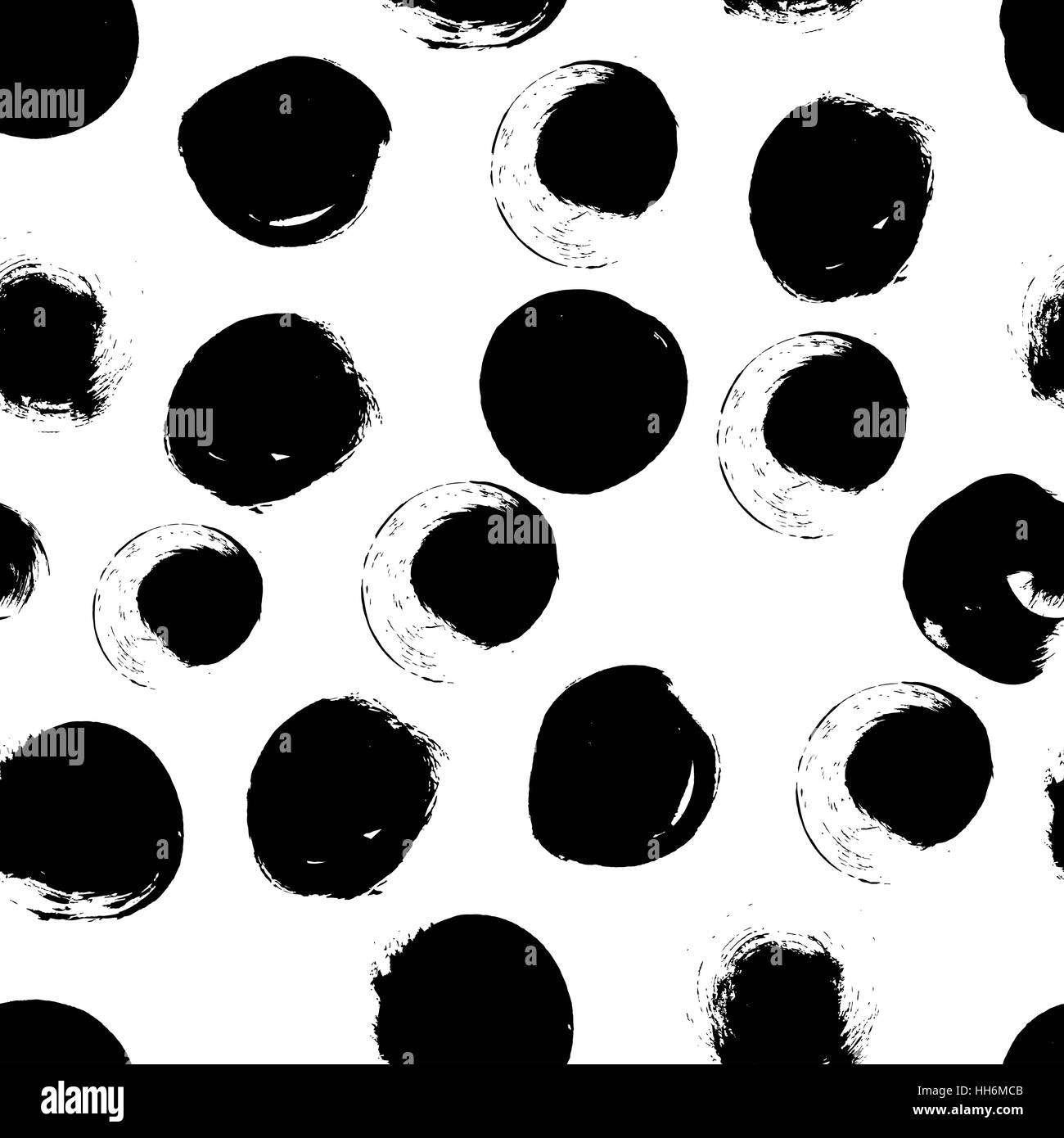 Seamless black and white pattern with abstract circles Stock Vector ...