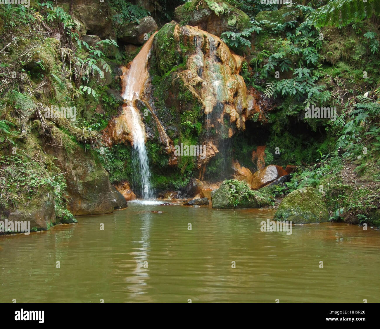 waterfall, azores, spa, mineral spring, medicinal spring, isle, island ...