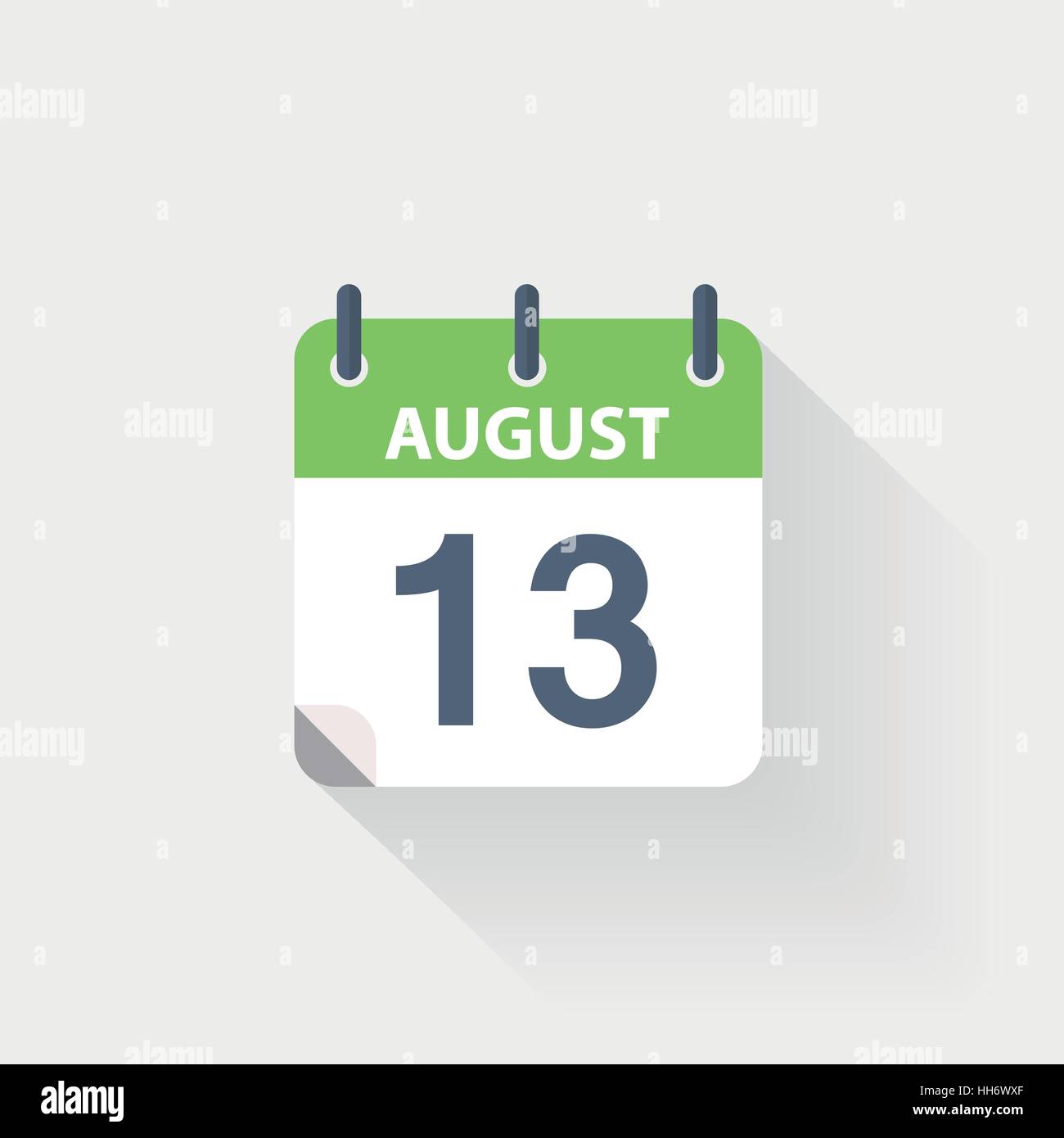 13 august calendar icon on grey background Stock Vector Image & Art - Alamy