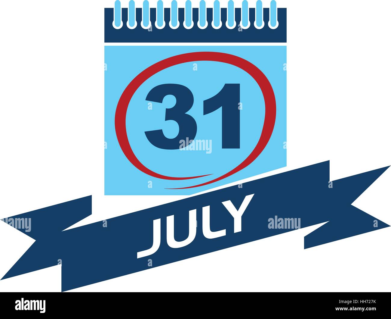 31-july-calendar-with-ribbon-stock-vector-image-art-alamy