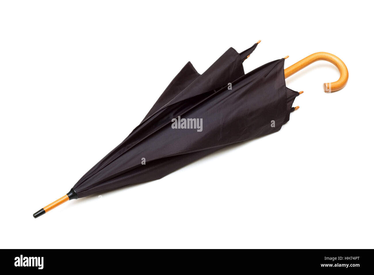 Black umbrella isolated on the white background Stock Photo - Alamy