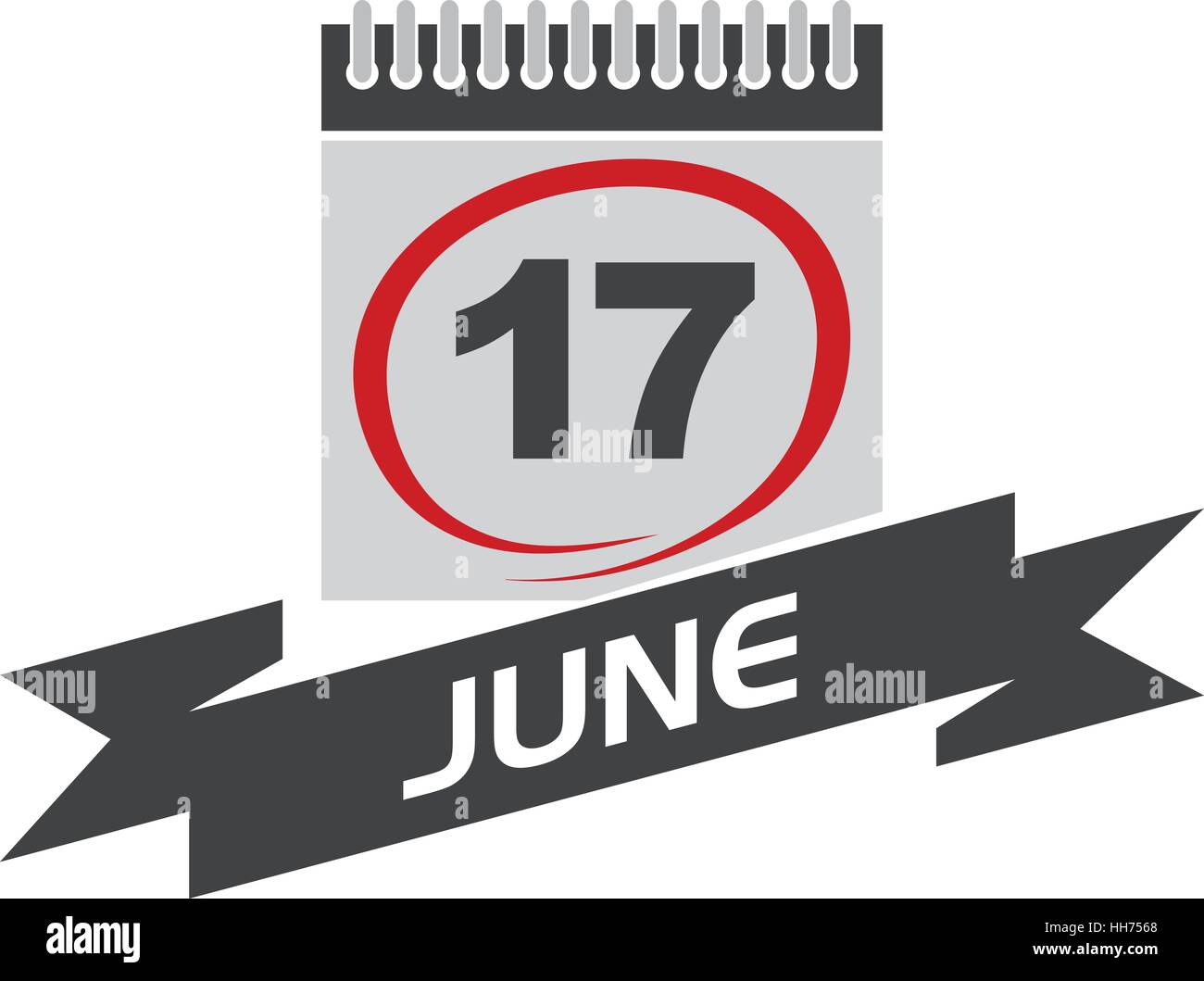 17-june-calendar-with-ribbon-stock-vector-image-art-alamy
