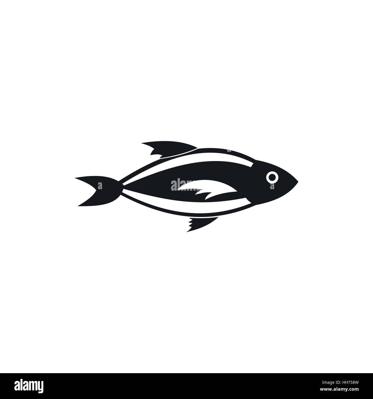 Fish icon in simple style Stock Vector