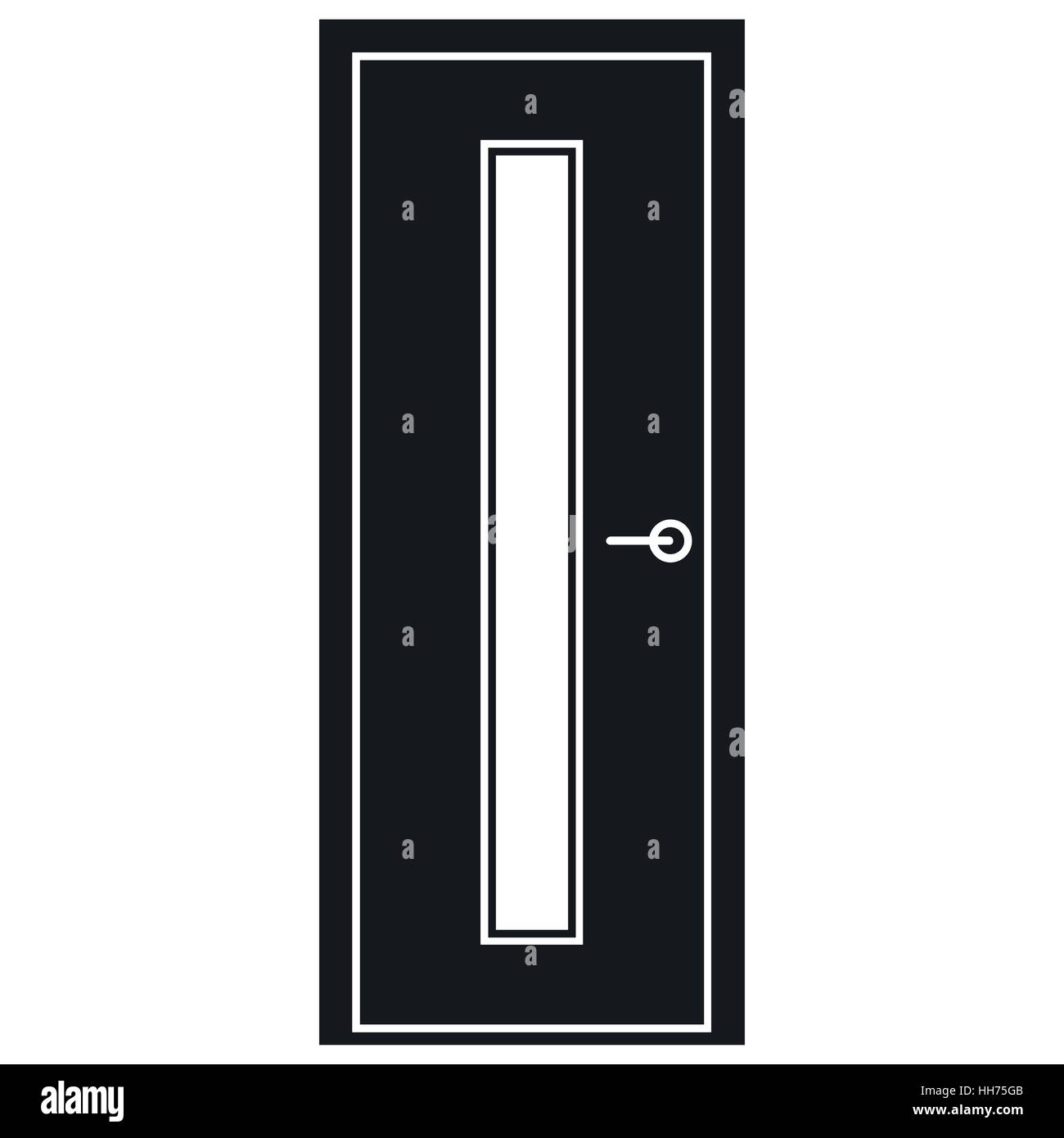 Black door with narrow glass icon Stock Vector Image & Art Alamy