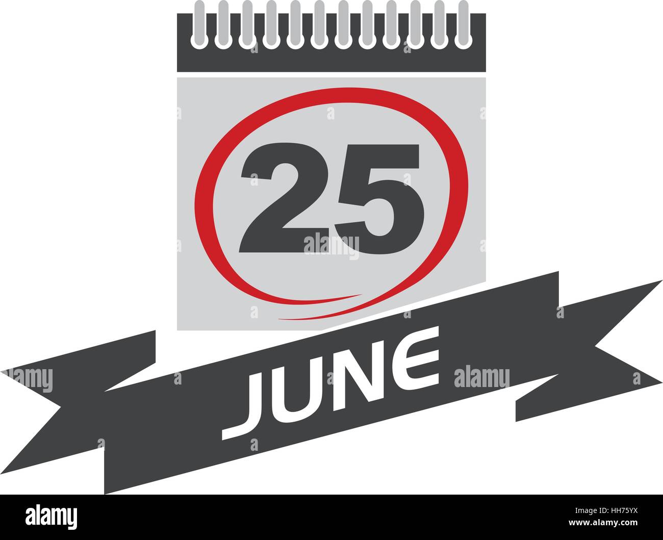 25 June Calendar with Ribbon Stock Vector Image & Art - Alamy