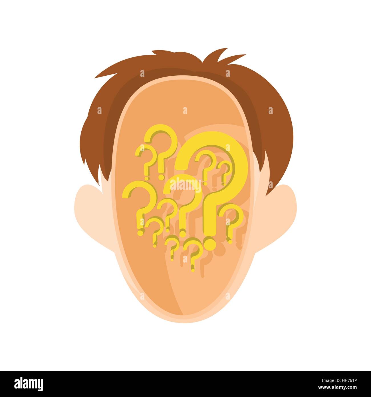 Head with gears and questions icon, cartoon style Stock Vector Image \u0026 Art  - Alamy, image size:1300x1390
