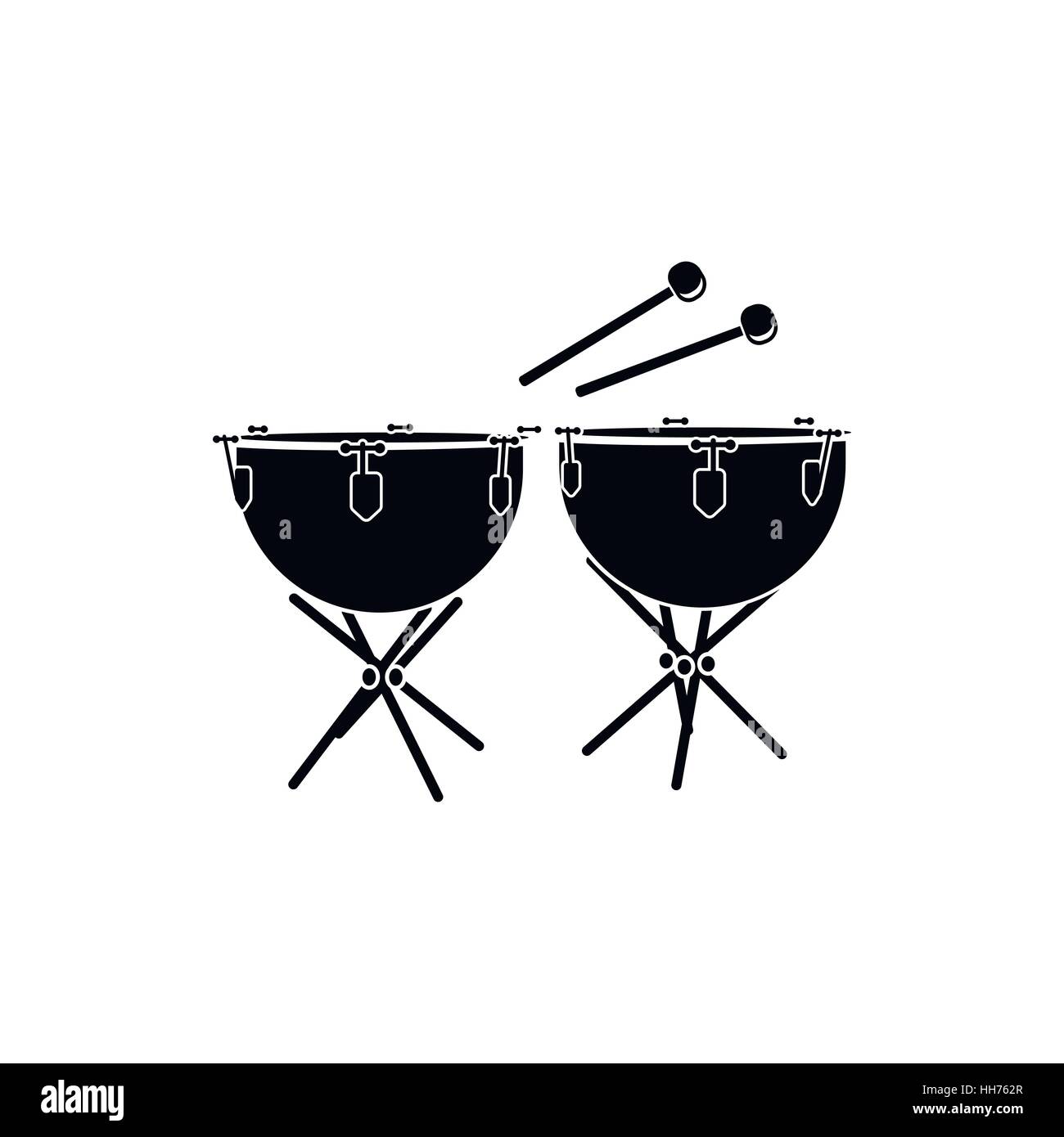 Timpani icon, black simple style Stock Vector Image & Art Alamy