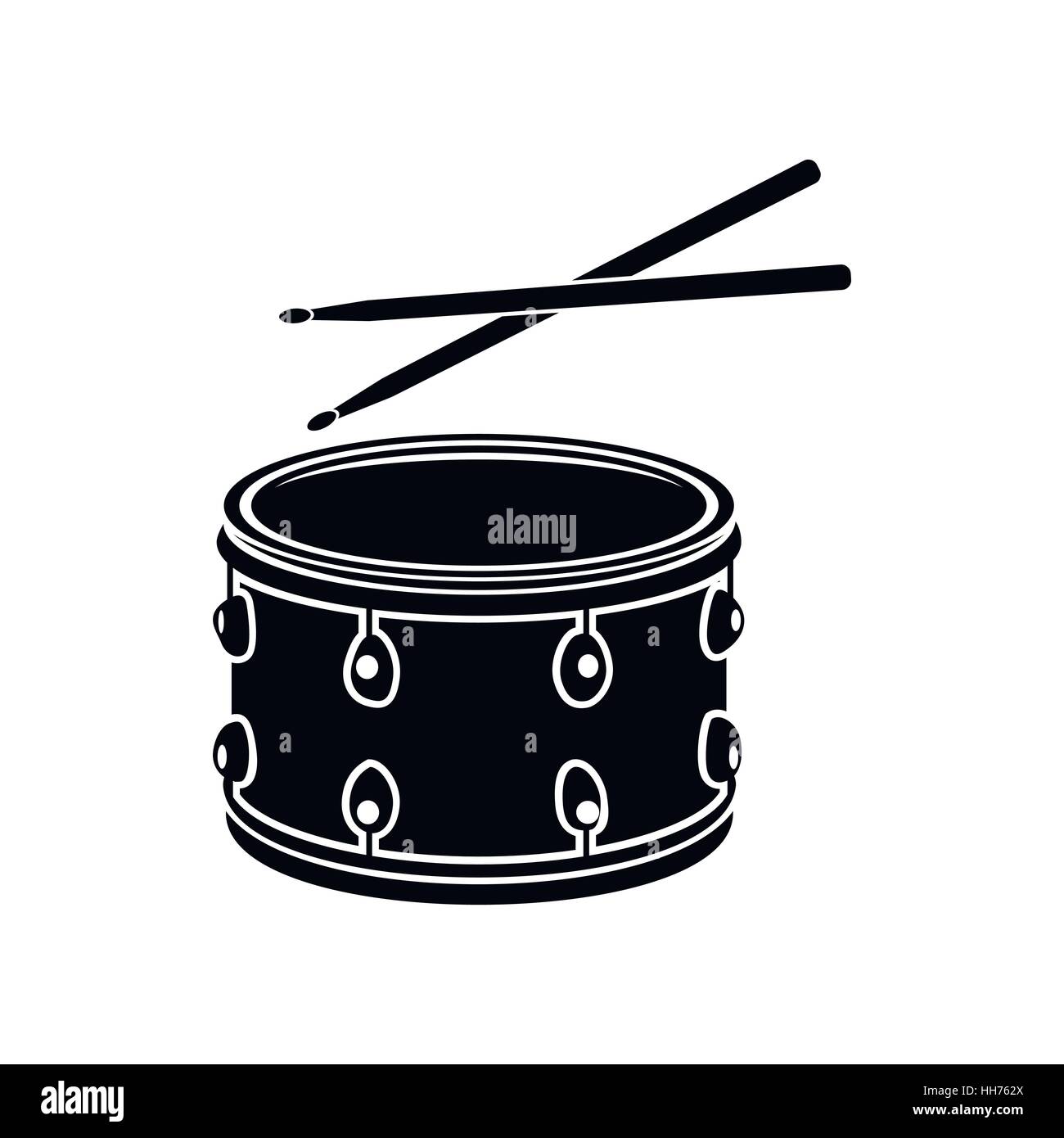 Drum with sticks icon, black simple style Stock Vector Image & Art - Alamy