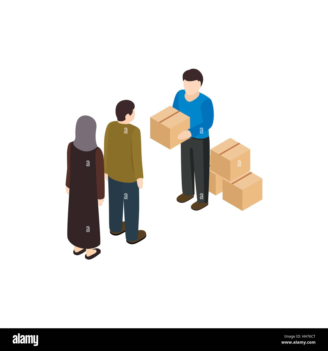 Humanitarian assistance icon, isometric 3d style Stock Vector Image ...