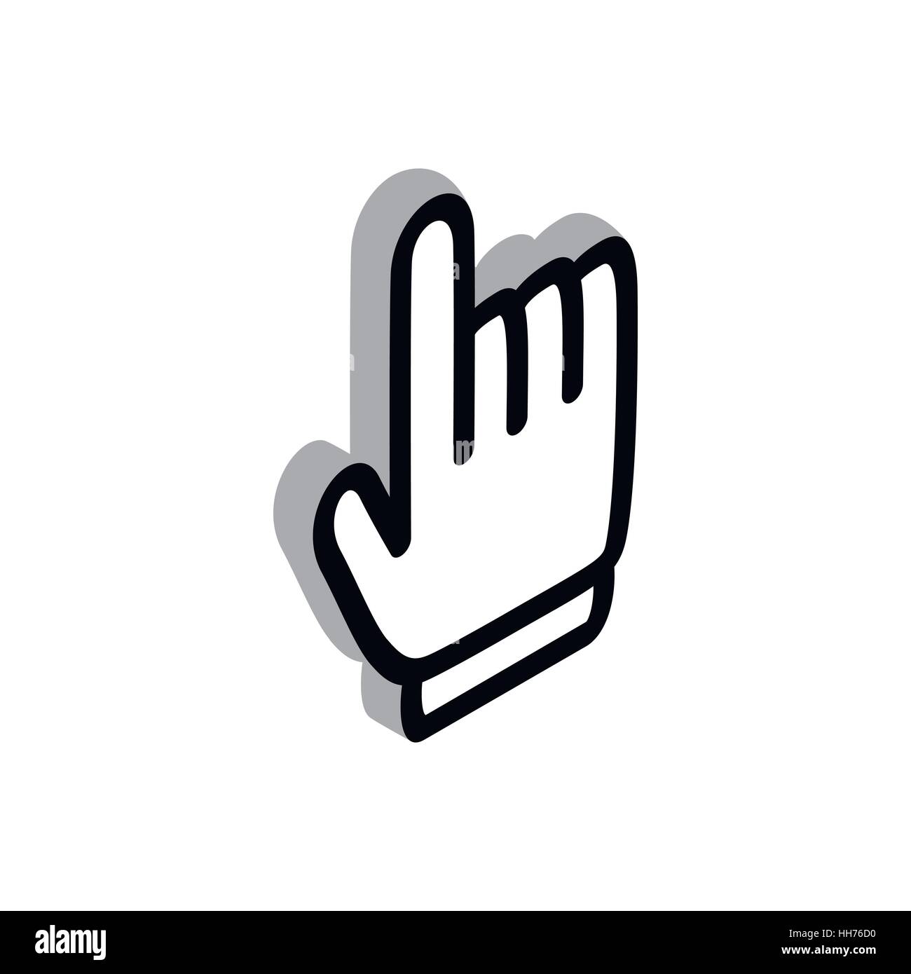 Pointer computer mouse icon, isometric 3d style Stock Vector Image