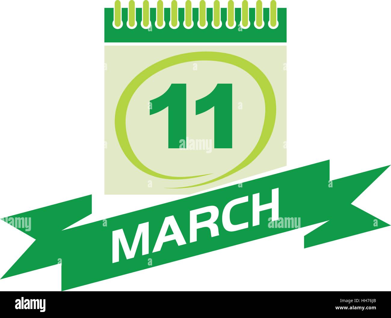 11 March Calendar with Ribbon Stock Vector Image & Art - Alamy