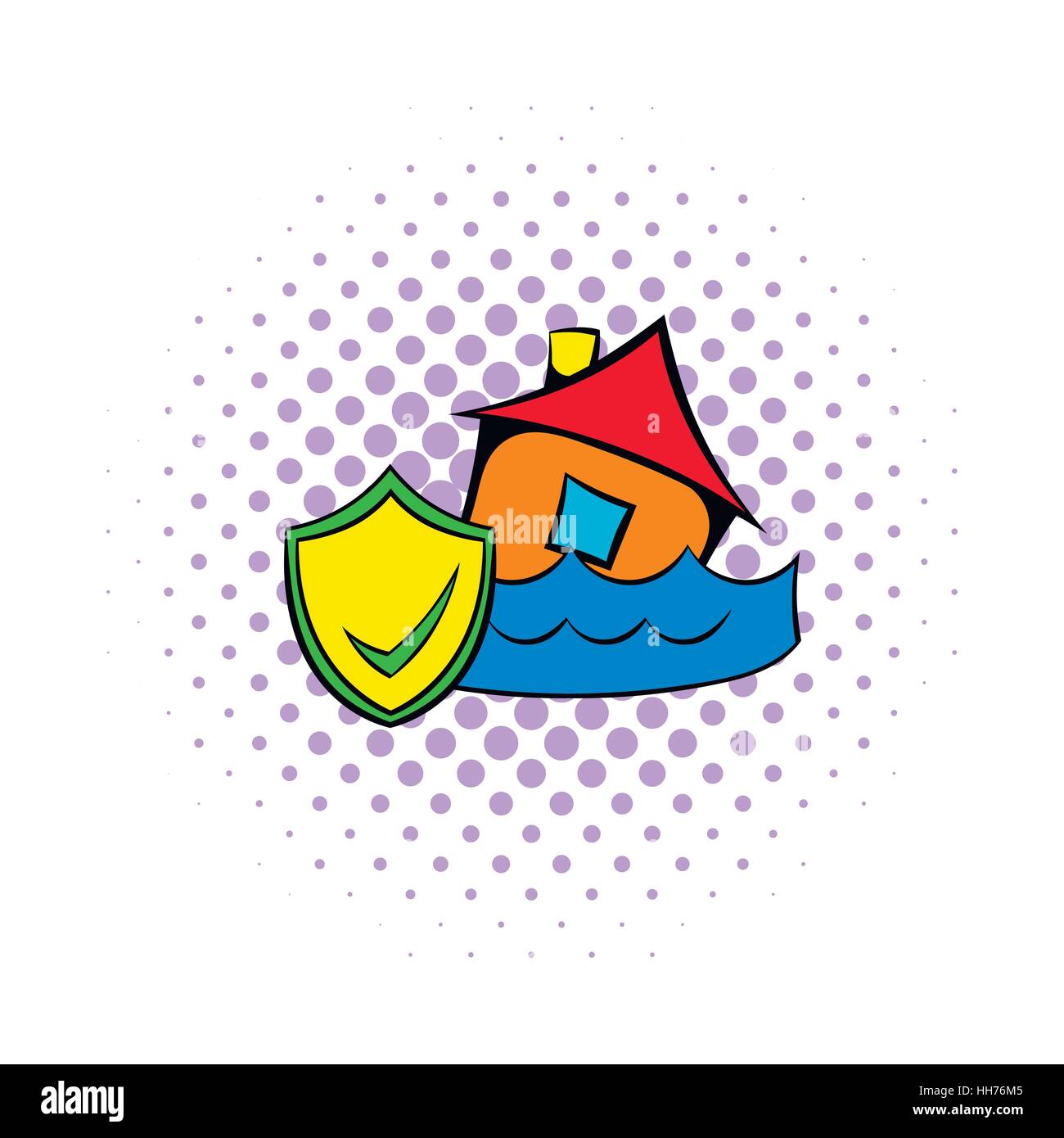 Flood insurance icon, comics style Stock Vector Image & Art - Alamy