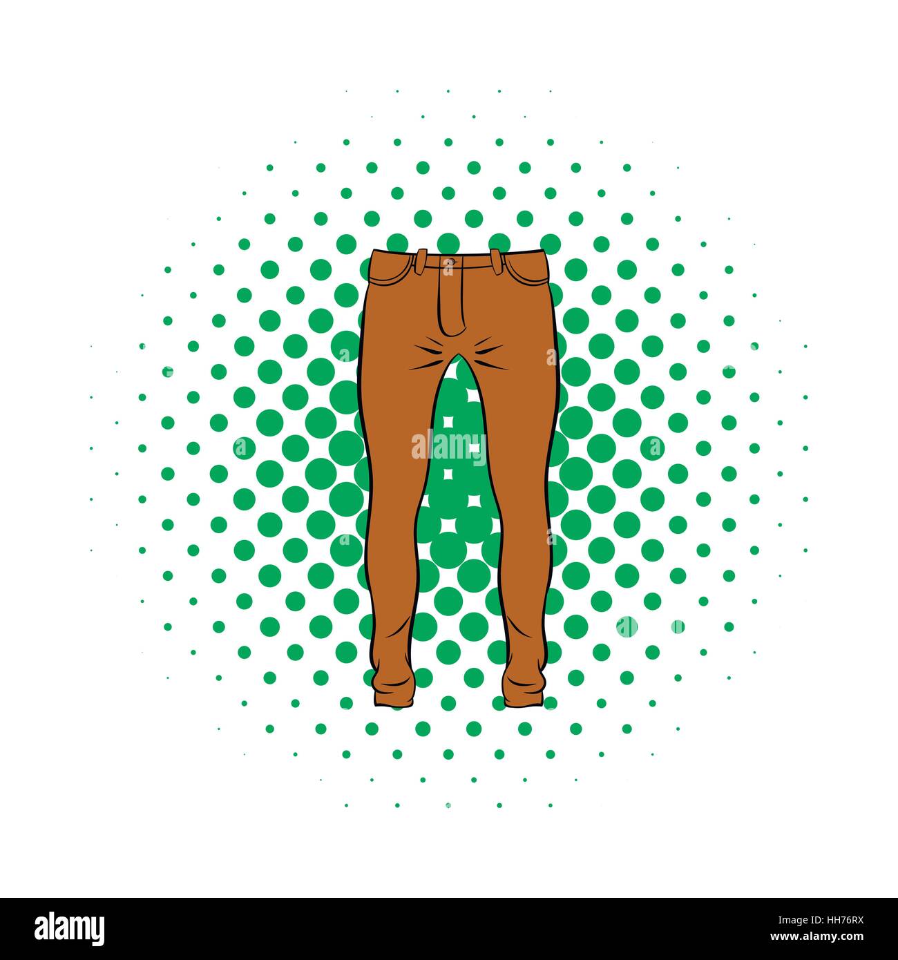 Mens trousers icon, comics style Stock Vector