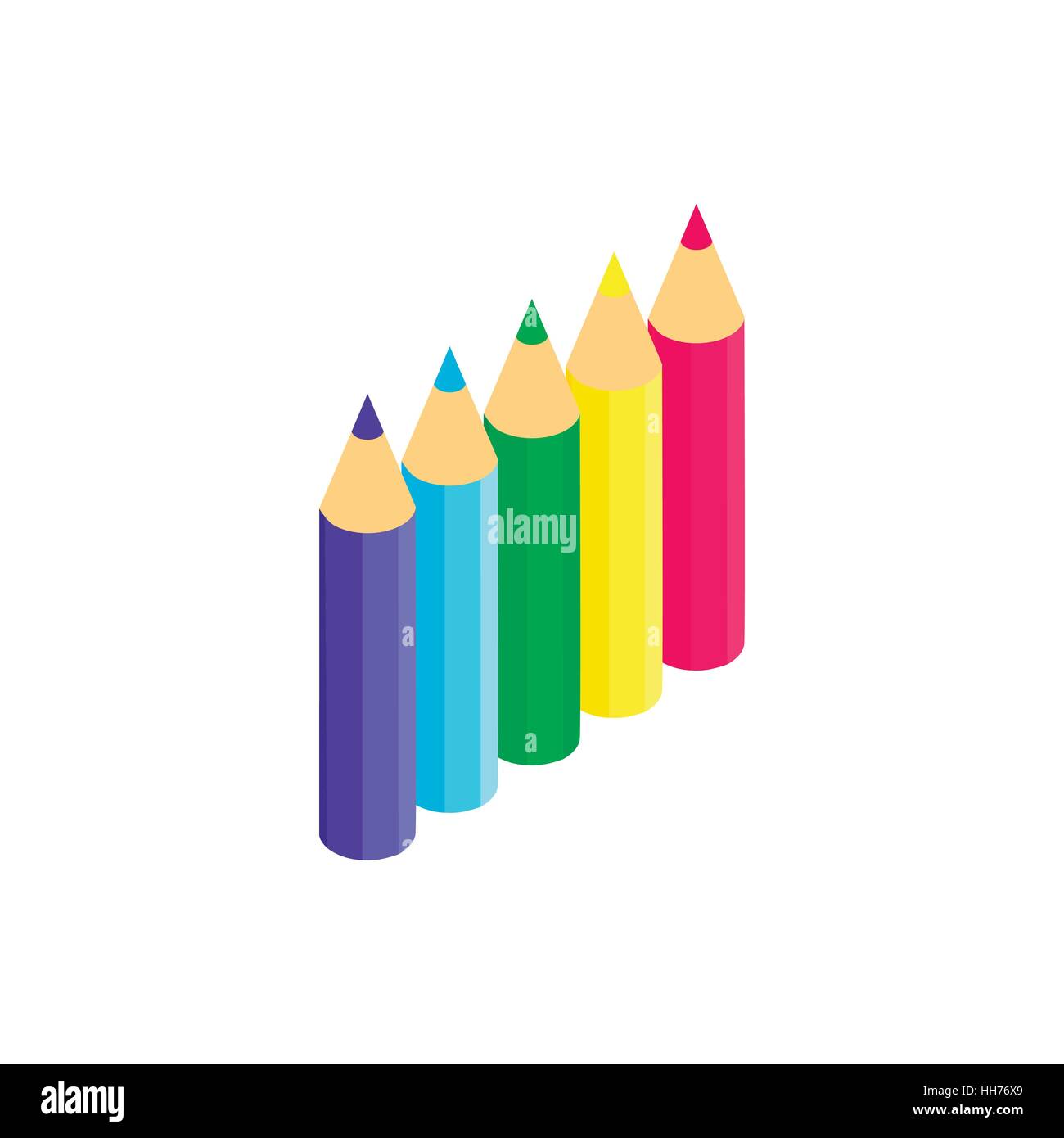 Colored pencils icon, isometric 3d style Stock Vector Image & Art - Alamy