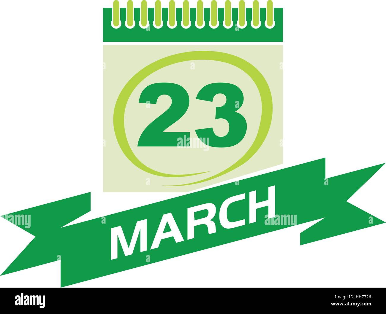 23 March Calendar with Ribbon Stock Vector Image & Art - Alamy