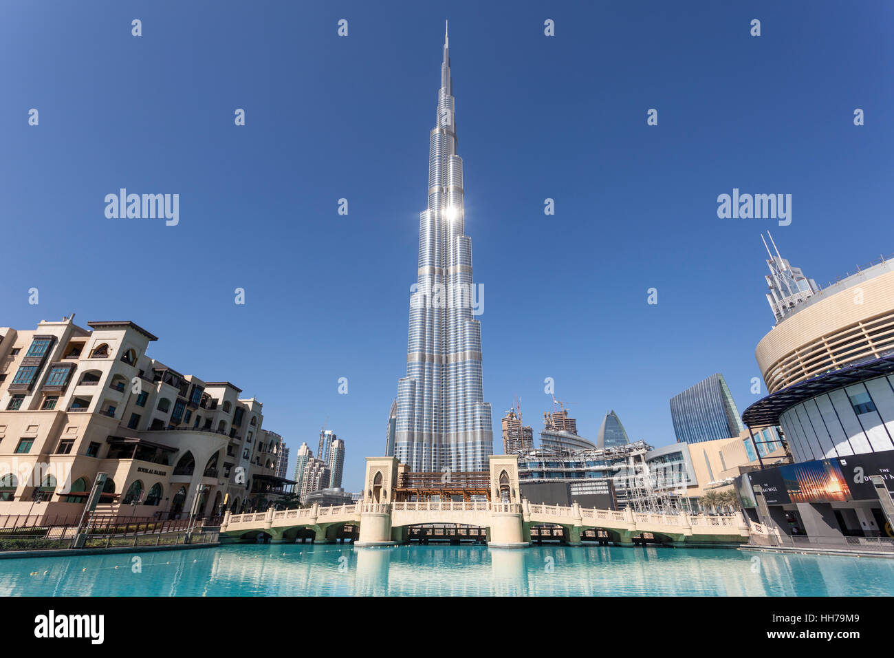 Highest skyscraper in the world - the Burj Khalifa in Dubai Stock Photo
