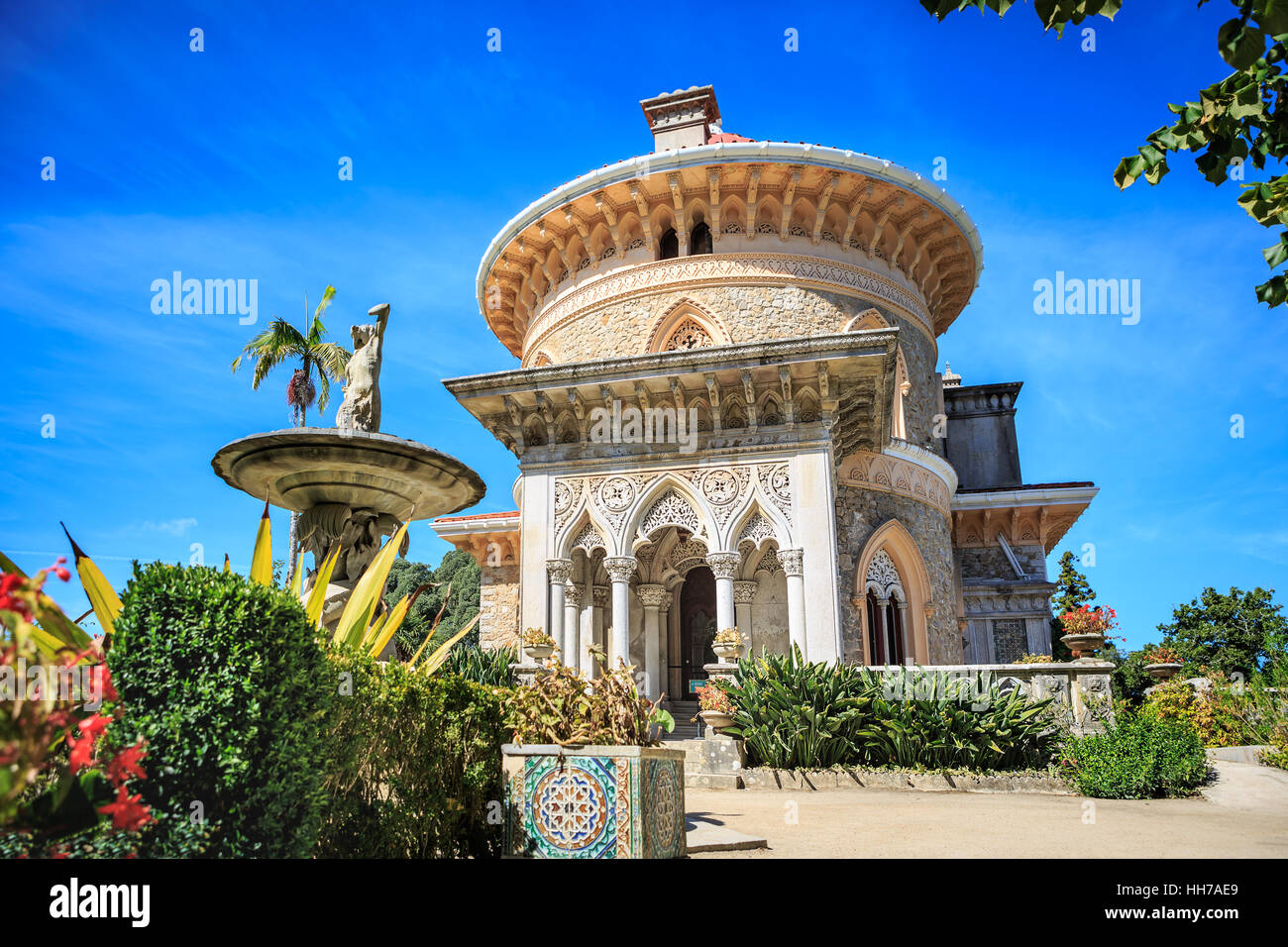 SINTRA, PORTUGAL - CIRCA OCTOBER, 2016: The Park and Palace of Monserrate in Sintra, Portugal Stock Photo