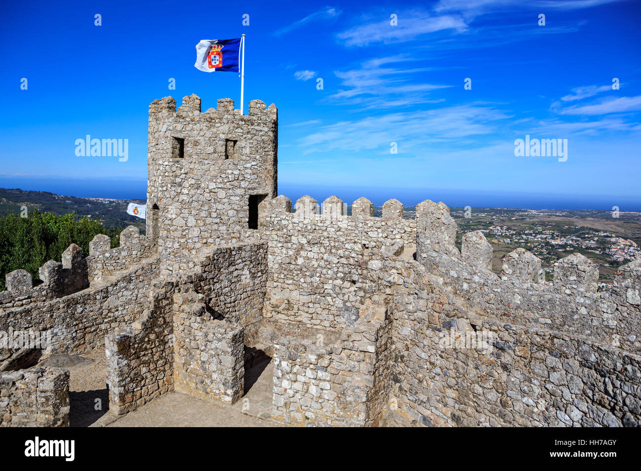 SINTRA, PORTUGAL - CIRCA OCTOBER, 2016:  The Castelo dos Mouros alias The Castle of the Moors in Sintra, Portugal Stock Photo