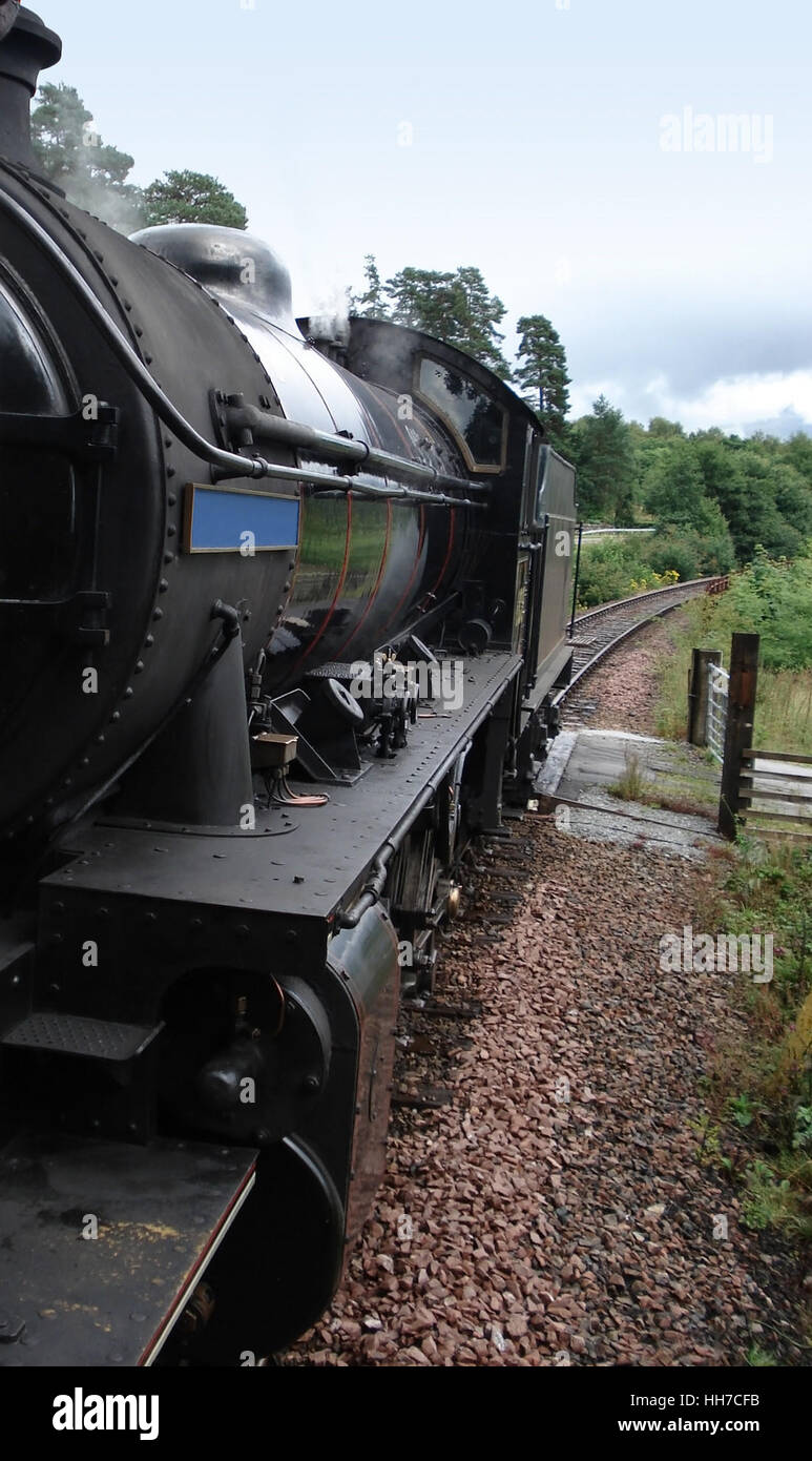 detail of The Jacobite Steam Train in Scotland Stock Photo