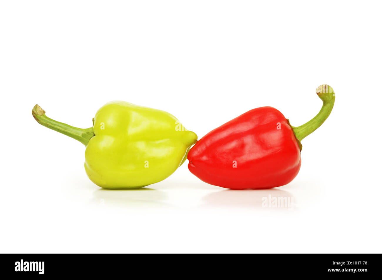 Green and red chili peppers isolated on white Stock Photo - Alamy