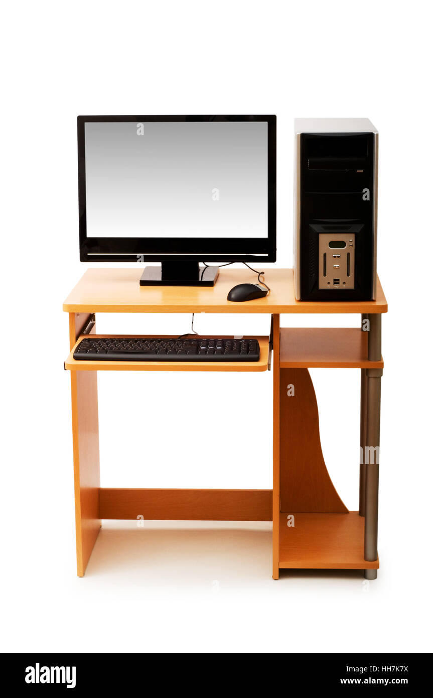 office, keyboard, PC, computers, computer, desk, object, isolated ...