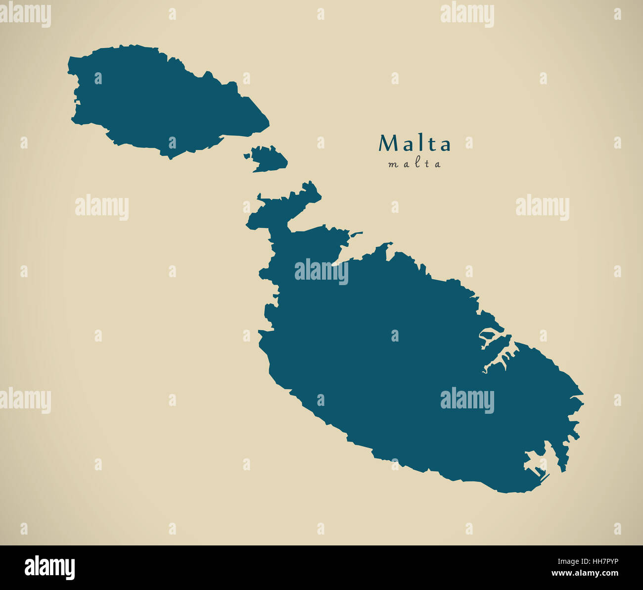Modern Map - Malta MT illustration Stock Photo