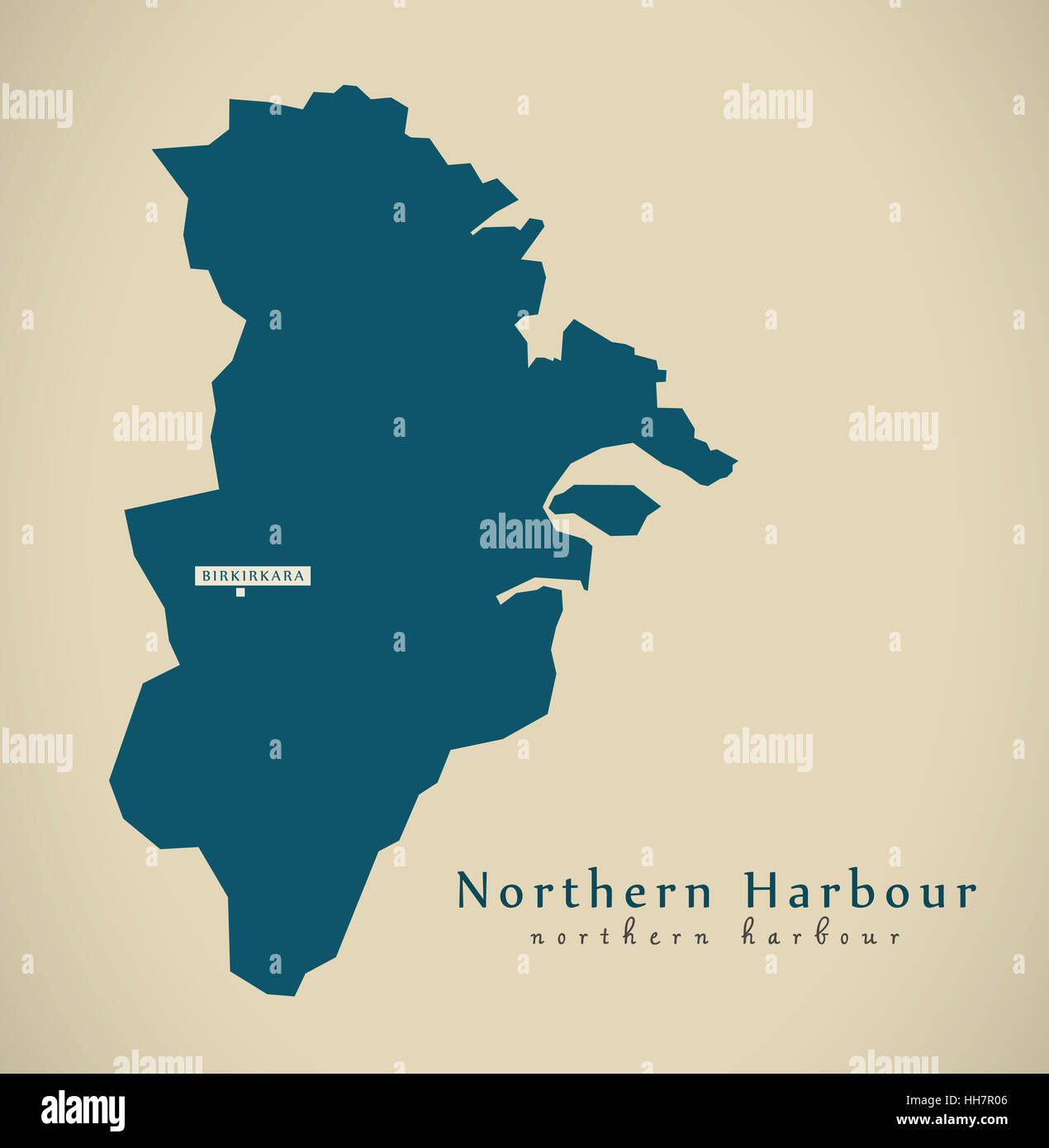 Modern Map - Northern Harbour Malta MT illustration Stock Photo