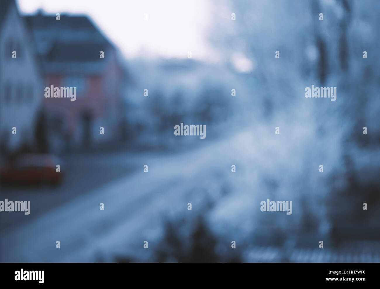 Scenery of a soft and blurry winter background Stock Photo