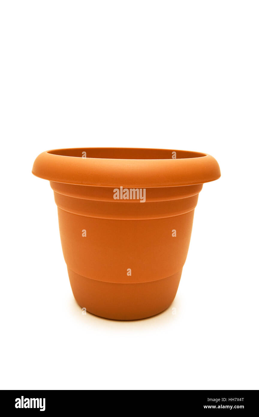 Clay pot isolated on the white background Stock Photo - Alamy