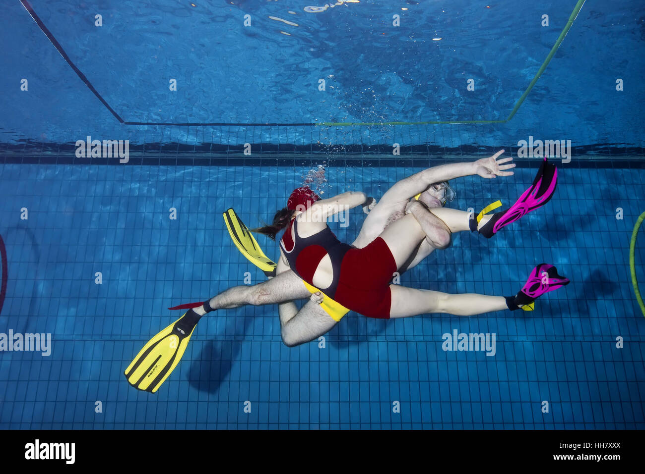 Nikolaev, Ukraine. 15th Jan, 2017. Aquathlon (underwater wrestling