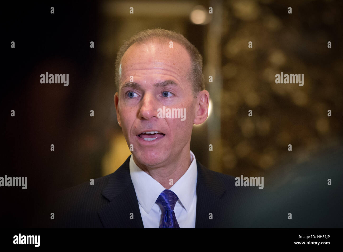 New York, USA. 17th Jan, 2017. Dennis A. Muilenburg, president and