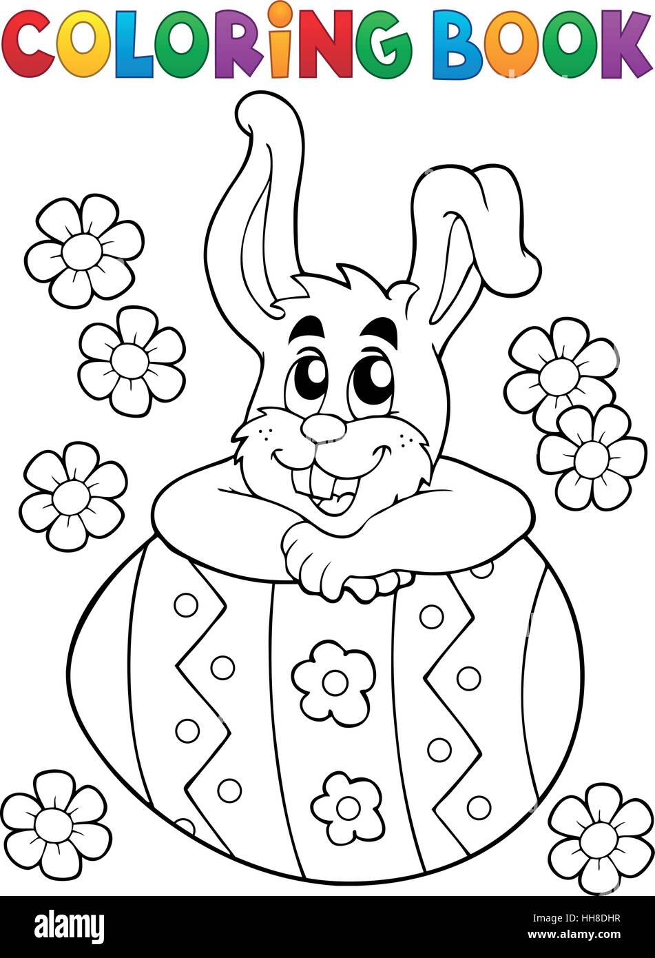 Coloring book Easter rabbit theme 4 - eps10 vector illustration Stock ...